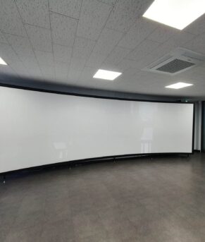 curved projection screen by mocom, curved projector screen, simulation curved projection screen